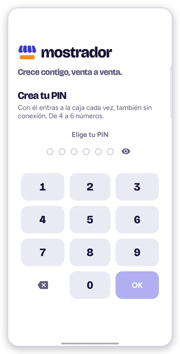 Crea tu PIN de 4 a 6 números